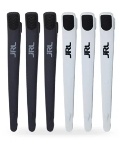 JRL - Clipsuri frizerie/coafor din carbon - Gri/Alb - 4 buc