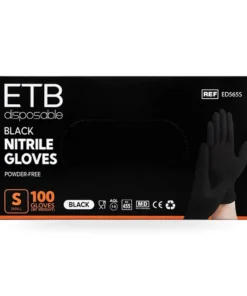 ETB - Manusi din nitril - S - Negre - 100 buc