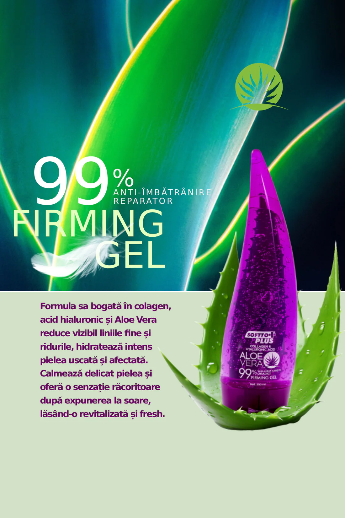 SOFTTO PLUS - Gel Anti-Aging cu Aloe Vera - imagine 2