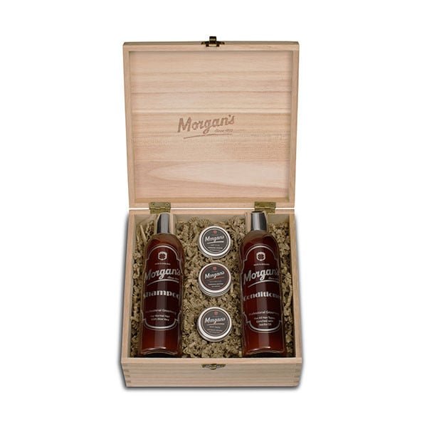 Morgan's - Set ingrijire par Wooden Shampoo and Style Box