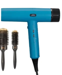 Set Uscator de par JRL Forte Pro Dryer 90.000 RPM Sapphire Blue + 2 Perii pentru par